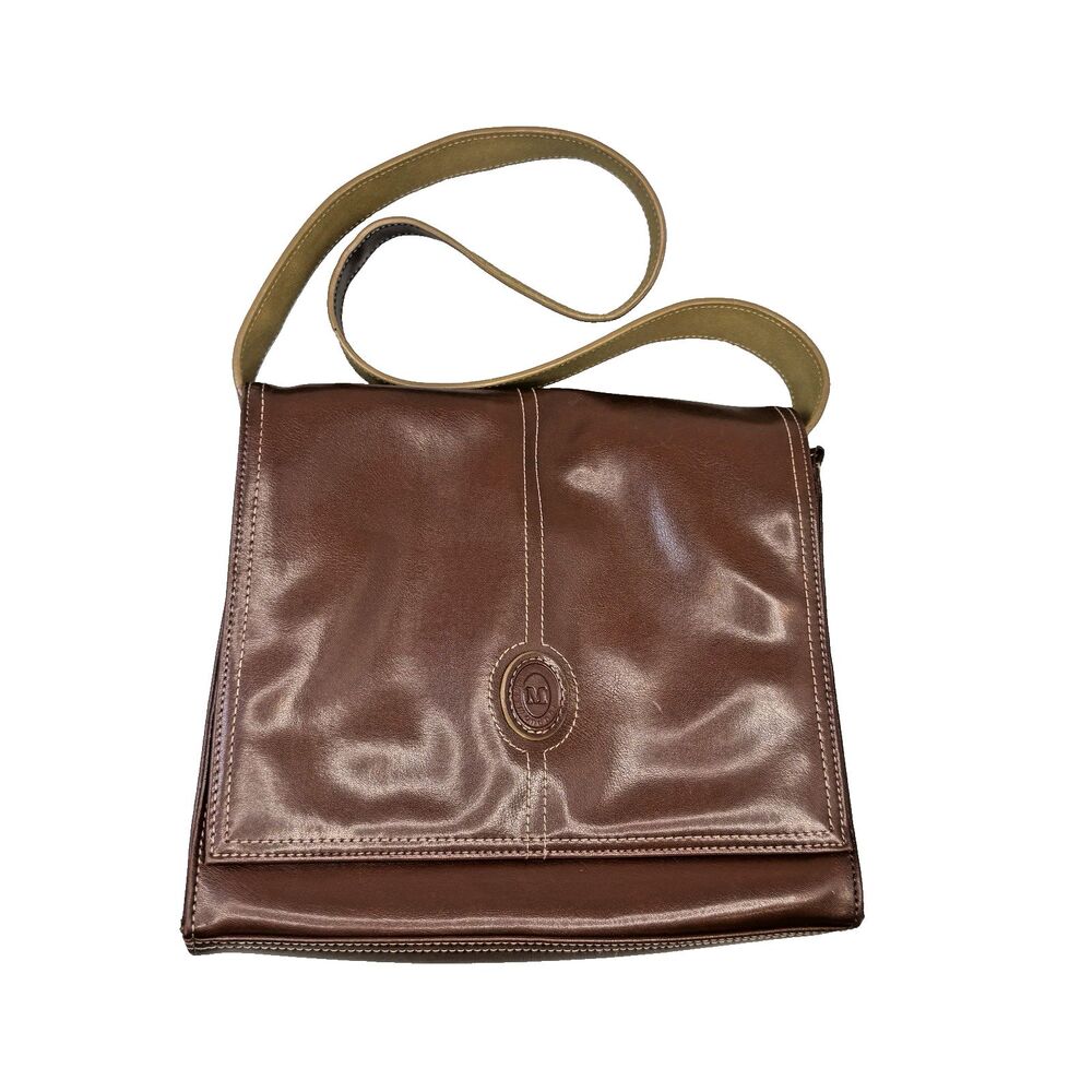Vintage Mondani New York Brown Faux Leather Structured Shoulder Bag Purse EUC - Picture 2 of 15